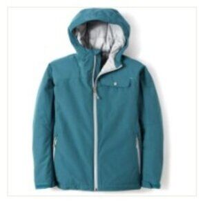 REI Co-Op Kid's L Size 12 Salix Water Resistant Rain Jacket Blue Green Teal